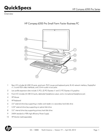 HP Compaq 6200 Series Pro Desktop PC Quick Specs