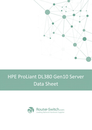 HPE ProLiant DL380 Gen10 Server Data Sheet - Router Switch