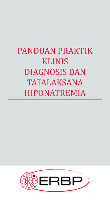Panduan Praktik Klinis Diagnosis Dan Tatalaksana Hiponatremia