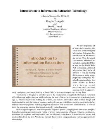 Introduction To Information Extraction Technology
