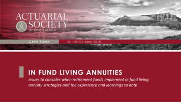IN FUND LIVING ANNUITIES - Actuarial Society Of South Africa