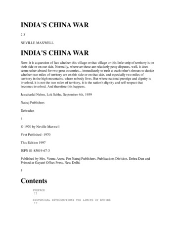 INDIA'S CHINA WAR - Weebly