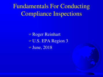 Inspection Protocols 2018 - Roger Reinhart - US EPA