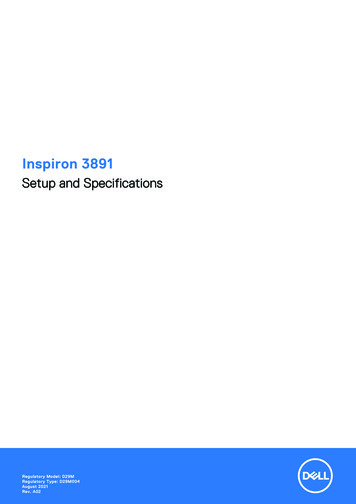 Inspiron 3891 Setup And Specifications - Dell