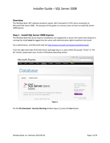 Installer Guide - SQL Server 2008