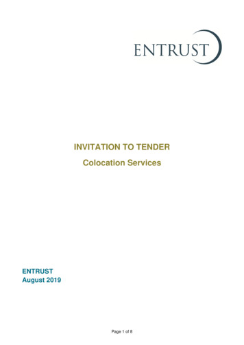 INVITATION TO TENDER Colocation Services