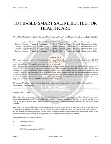 Iot Based Smart Saline Bottle For Healthcare - Ijariie