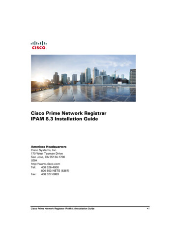 Cisco Prime Network Registrar IPAM 8.3 Installation Guide