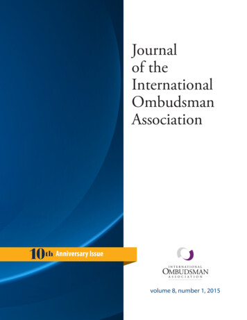 Journal Of The International Ombudsman Association