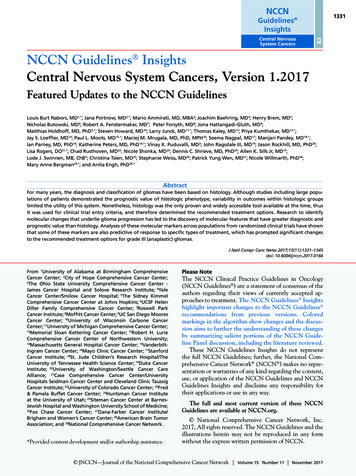 Central Nervous System Cancers NCCN Guidelines Insights Central Nervous .