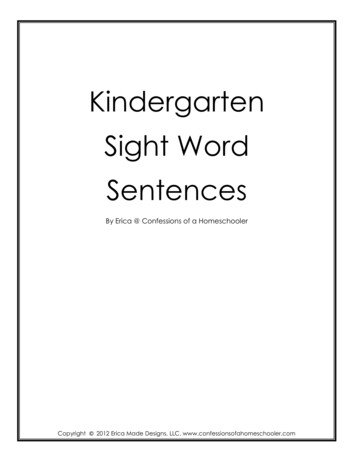 Kindergarten Sight Word Sentences - Confessions Of A .