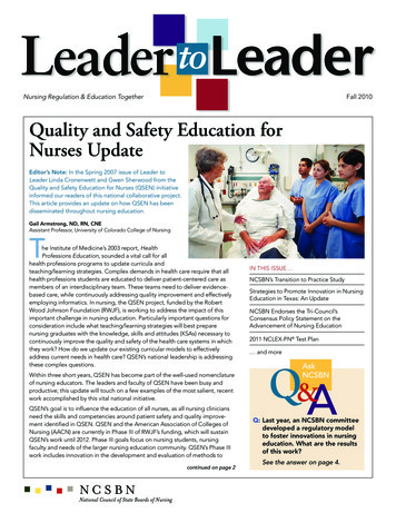 Quality And Safety Education For Nurses Update - NCSBN