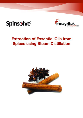 Extraction Of Essential Oils From Spices Using . - Magritek