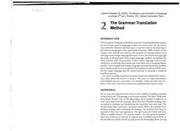 The Grammar-Translation Method