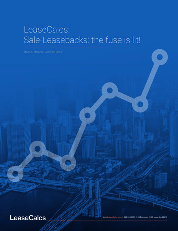 LeaseCalcs: Sale-Leasebacks: The Fuse Is Lit!