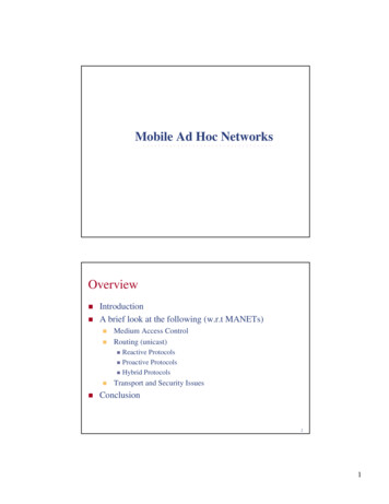 Mobile Ad Hoc Networks - Stevens Institute Of Technology