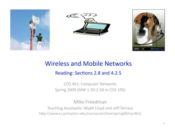 Wireless And Mobile Networks - Princeton University