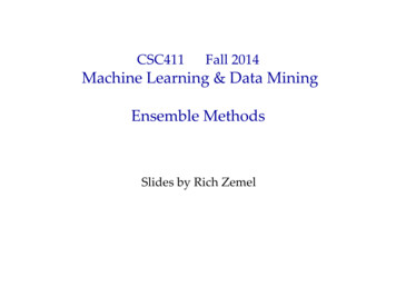 CSC411Fall2014 MachineLearning&DataMining% EnsembleMethods 