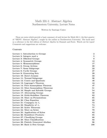Math 331-1: Abstract Algebra