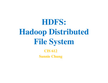 HDFS: Hadoop Distributed File System - Cleveland State University