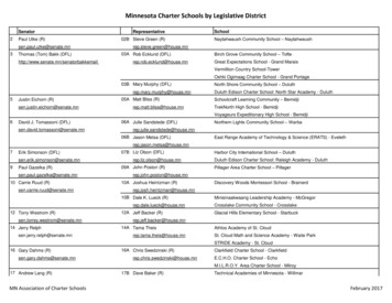 Minnesota Charter Schools By Legislative District
