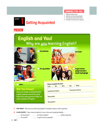 English And You! Why Are You Learning English?