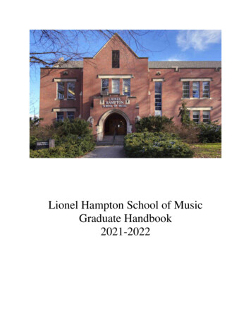 Lionel Hampton School Of Music Graduate Handbook 2021-2022