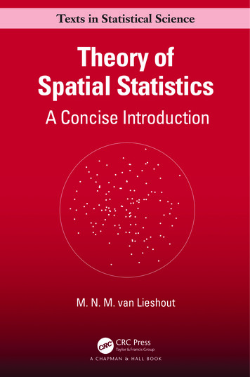 Theory Of Spatial Statistics - Main Concepts