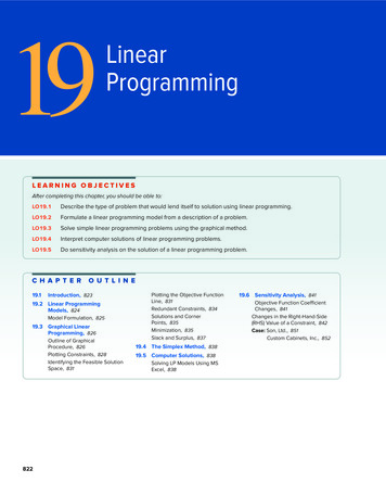 19 Linear Programming
