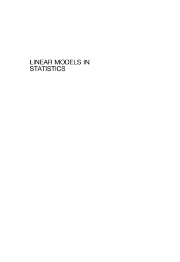 LINEAR MODELS IN STATISTICS