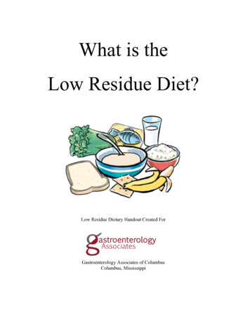 What Is The Low Residue Diet? - Gastroenterology Associates