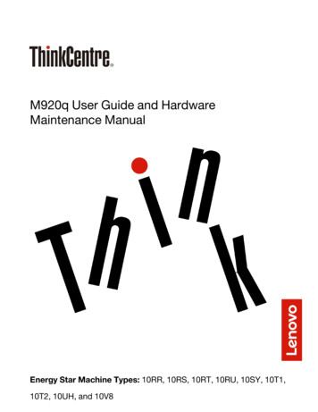 M920q User Guide And Hardware Maintenance Manual