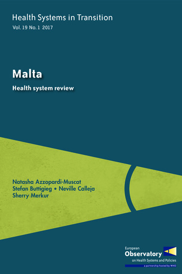 Health Systems In Transition: Malta (Vol. 19 No. 1 2017)