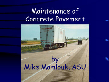 Maintenance Of Concrete Pavement