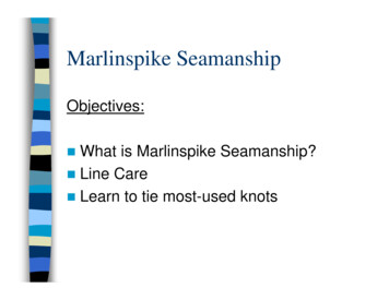 Objectives: What Is Marlinspike Seamanship? Li CLine Care .