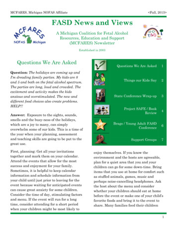 MCFARES, Michigan NOFAS Affiliate Fall, 2013 FASD News .