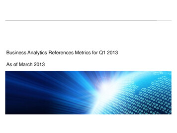 Business Analytics References Metrics For Q1 2013 As Of March 2013