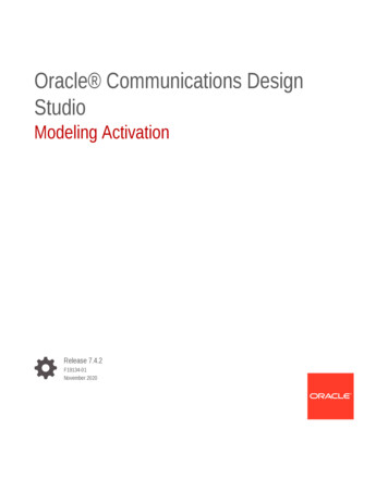 Studio Oracle Communications Design Modeling Activation