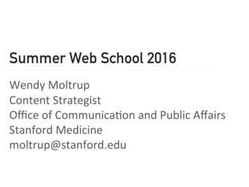 Summer Web School 2016 - Stanford University