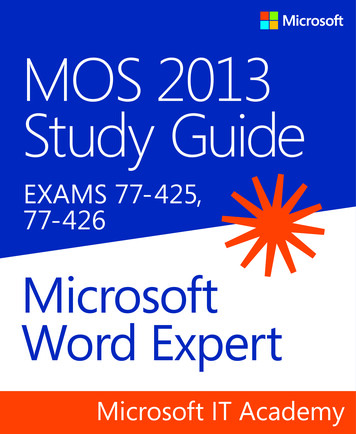 MOS 2013 Study Guide - Secretary Of State Of Washington