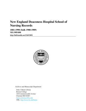 New England Deaconess Hospital School Of Nursing Records
