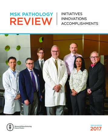 MSK PATHOLOGY INITIATIVES REVIEW INNOVATIONS 