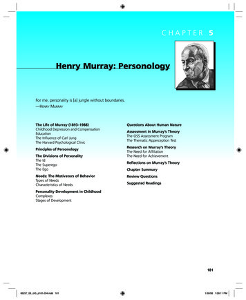 Henry Murray: Personology - The World Of Psychology