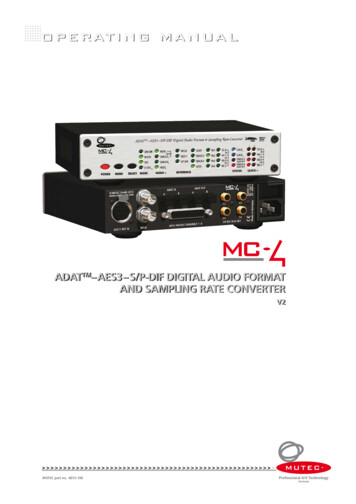 Adattm- Aes3 - S/P-dif Digital Audio Format And Sampling . - Mutec