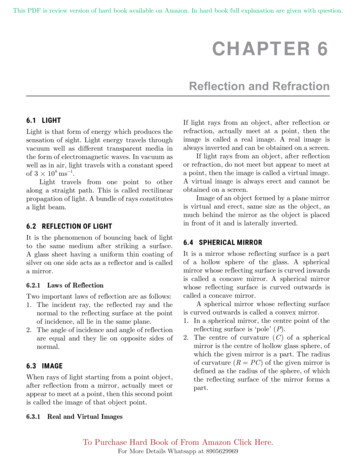 Chap 6 RefleCtion And RefRaCtion Page 157 ChAptER 6