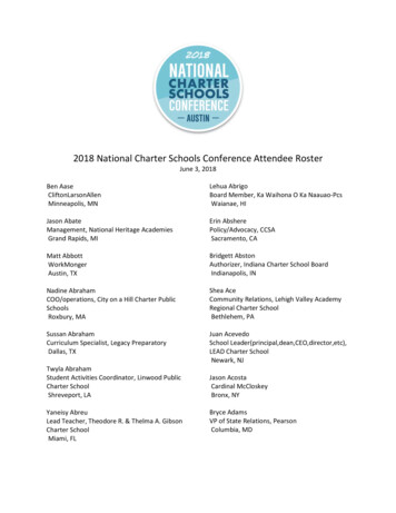 2018 National Charter Schools Conference Attendee Roster