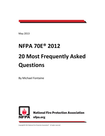 NFPA 70E 2012 20 Most Frequently Asked Questions