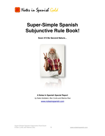 Super-Simple Spanish Subjunctive Rule Book!