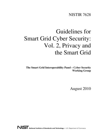 Guidelines For Smart Grid Cyber Security: Vol. 2, Privacy .
