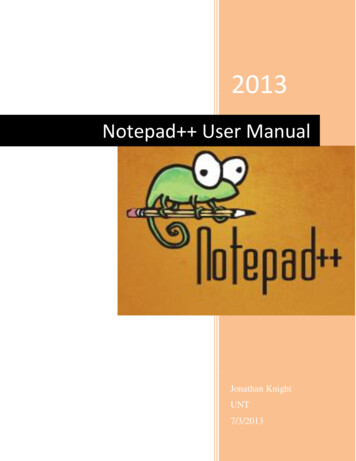 Notepad User Manual - Kutztown University Of Pennsylvania